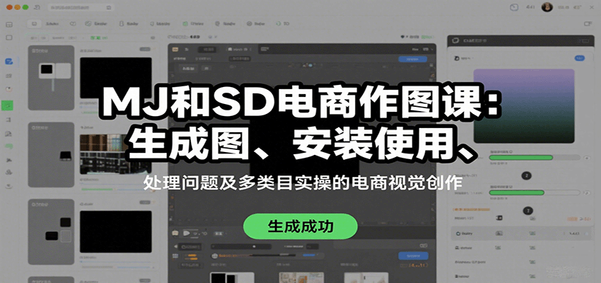 MJ和SD电商作图课：生成图、安装使用、处理问题及多类目实操的电商视觉创作-藏宝阁
