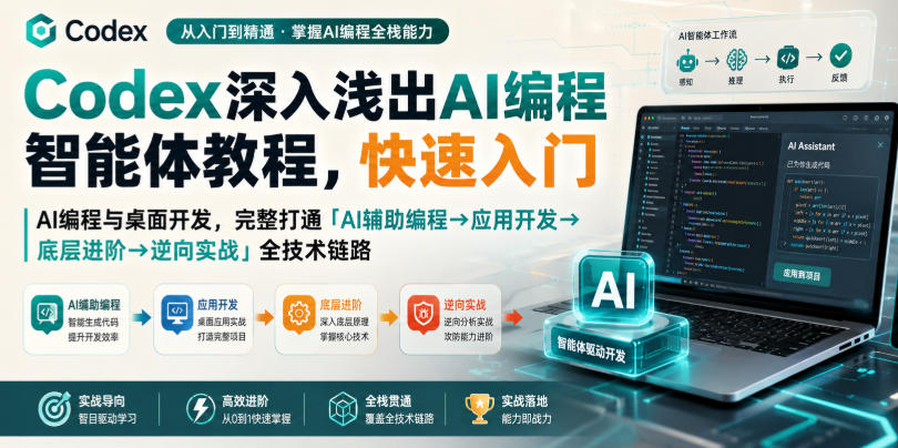 Codex深入浅出AI编程智能体教程，快速入门AI编程与桌面开发，打通「AI辅助编程→应用开发→底层进阶→逆向实战」全技术链路-藏宝阁