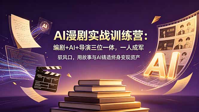 AI漫剧实战训练营：编剧+AI+导演三位一体，一人成军 驭风口，用故事与AI铸造终身变现资产-藏宝阁