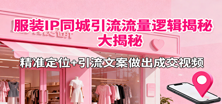 服装IP同城引流流量逻辑大揭秘，精准定位+引流文案做出成交视频-藏宝阁