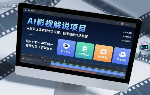 AI影视解说项目，电影解说爆款制作全流程，新手也能快速掌握-藏宝阁