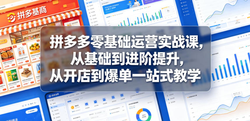 拼多多零基础运营实战课，从基础到进阶提升，从开店到爆单一站式教学-藏宝阁