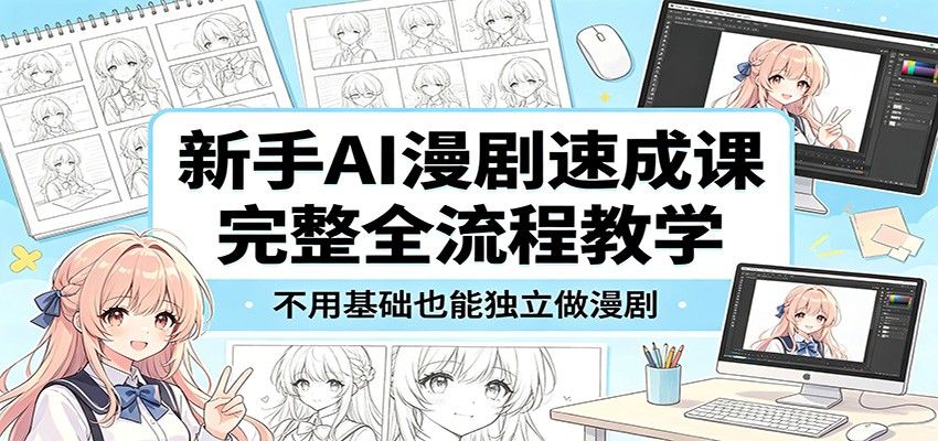 新手AI漫剧速成课：完整全流程教学，不用基础也能独立做漫剧-藏宝阁