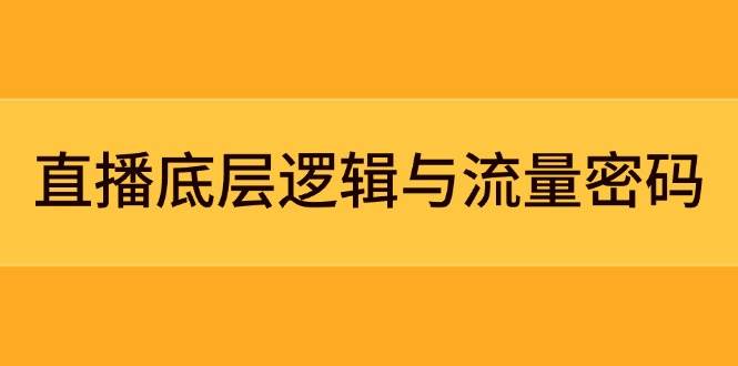 直播底层逻辑与流量密码：定位模型+案例拆解，急速流承接与数据优化全攻略-藏宝阁