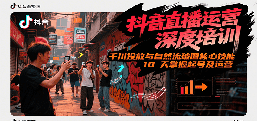 抖音直播运营深度培训，千川投放与自然流核心技能，10天掌握起号及运营(6-7月新课)-藏宝阁
