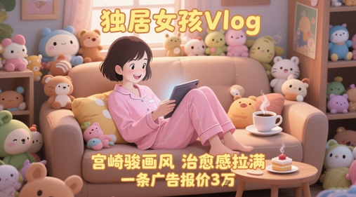 单个账号涨粉71W！用AI制作独居女孩Vlog，宫崎骏画风，治愈感拉满，一条广告报价3W-藏宝阁