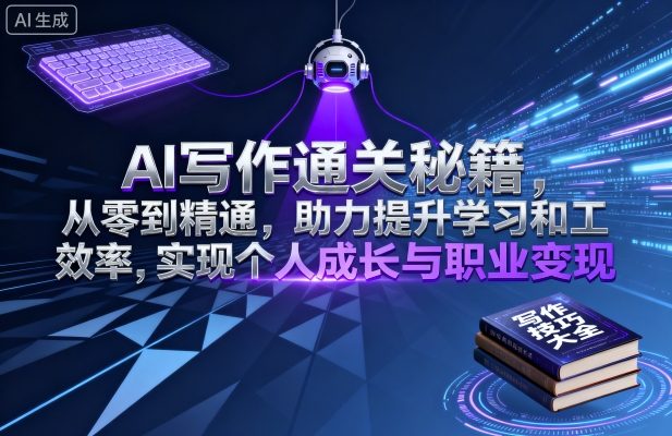 AI写作通关秘籍，从零到精通，助力提升学习和工作效率，实现个人成长与职业变现-藏宝阁
