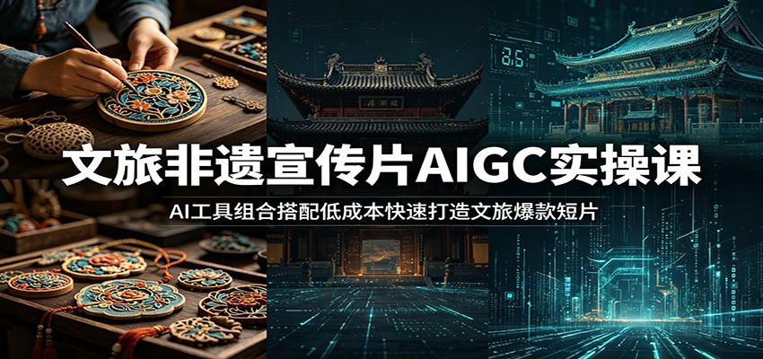 文旅非遗宣传片AIGC实操课：AI工具组合搭配低成本快速打造文旅爆款短片-藏宝阁