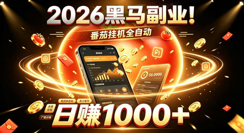 2026黑马副业！番茄挂G全自动日入1000+，操作最简单、门槛最低的线上轻资产项目【揭秘】-藏宝阁