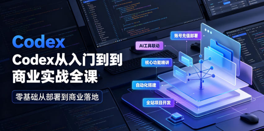Codex从入门到商业实战全课｜账号充值部署、AI工具联动、核心功能精讲、自动化搭建、全站项目开发零基础教程-藏宝阁