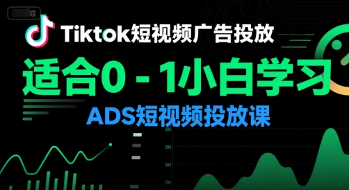 Tiktok短视频广告投放，适合0-1小白学习ADS短视频投放课-藏宝阁
