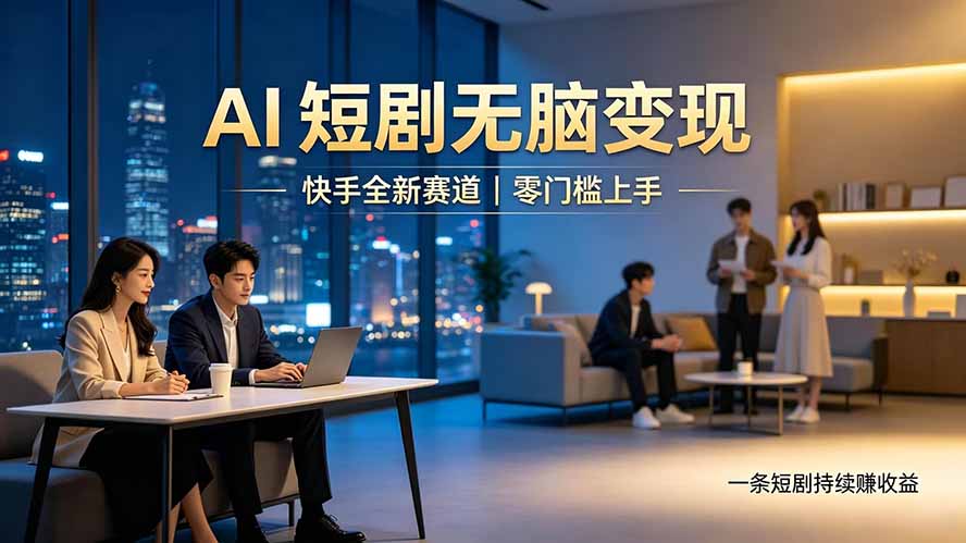别乱找副业了，快手 AI 短剧零门槛长久被动增收-藏宝阁